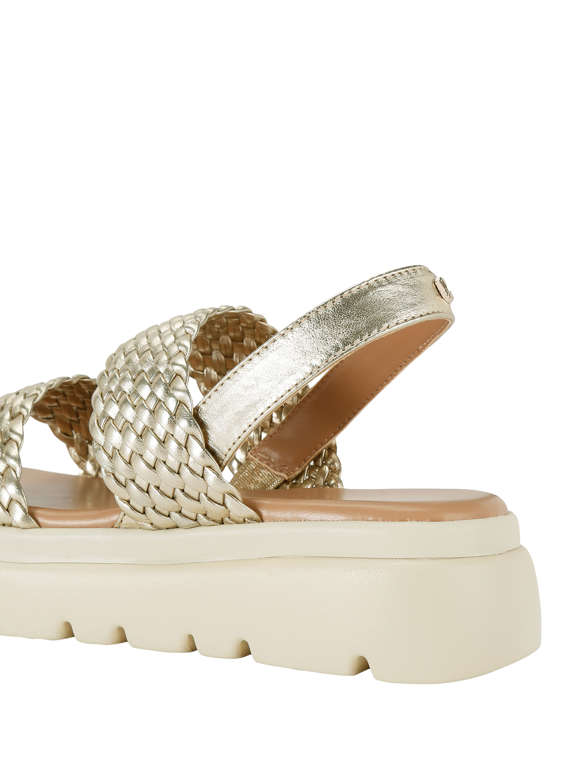 Carvela Krypton Weave Footbed Leather Sandals, Gold, 3