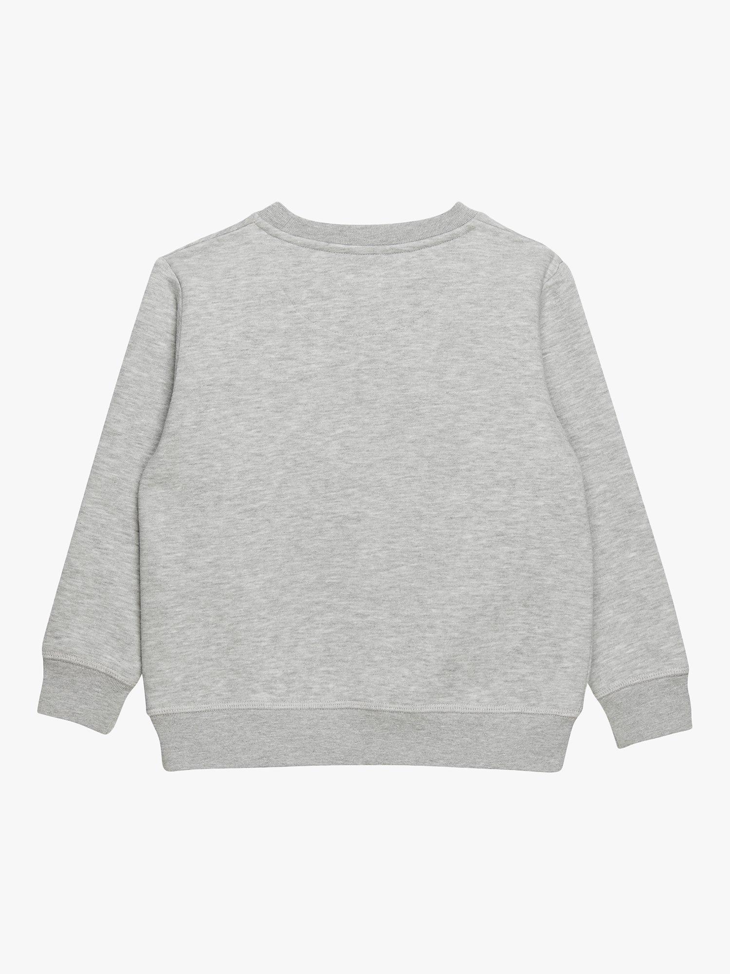 Product image 2 of 4, which shows Trotters Kids' Cotton Blend Sebastian Applique Sweatshirt, Grey Marl, 2-3 years