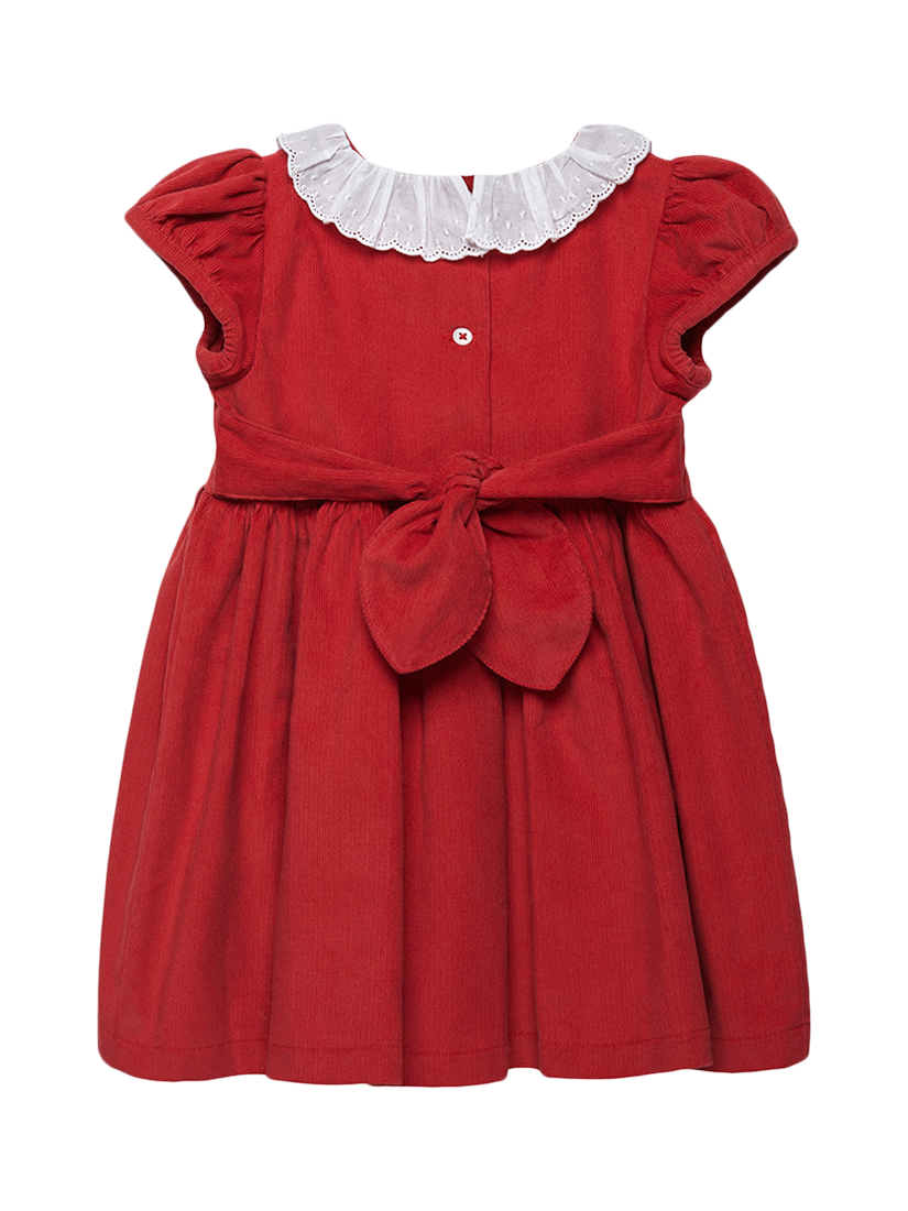 Product image 2 of 3, which shows Trotters Baby Anglaise Cotton Scotty Dog Dress, Berry Red, 3-6 months