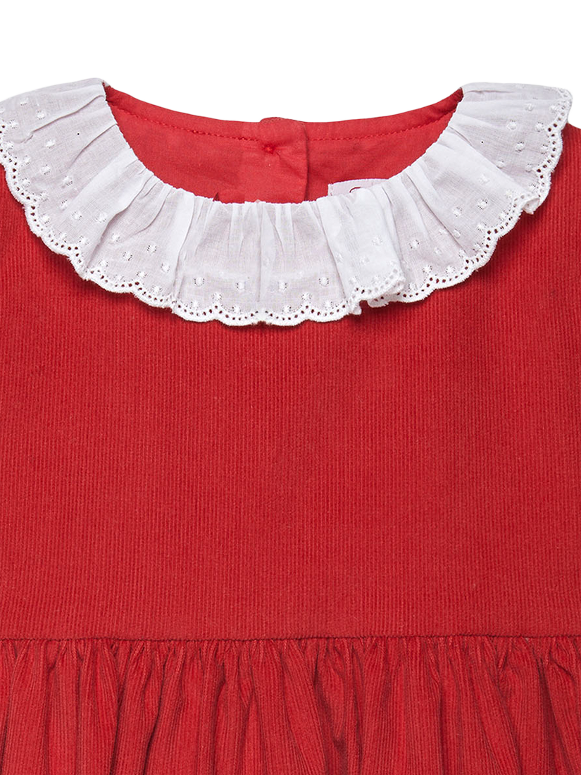 Product image 3 of 3, which shows Trotters Baby Anglaise Cotton Scotty Dog Dress, Berry Red, 3-6 months