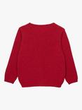 Trotters Baby Wool Blend Velvet Bow Cardigan, Crimson