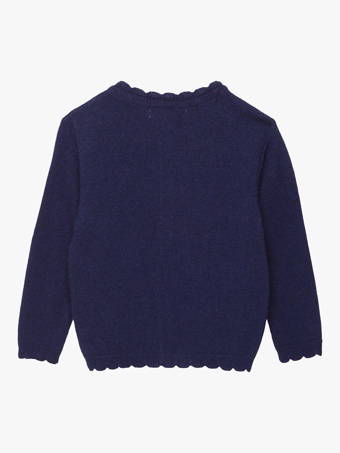 Product image 2 of 3, which shows Trotters Baby Scottie Cardigan, Navy, 3-6 months