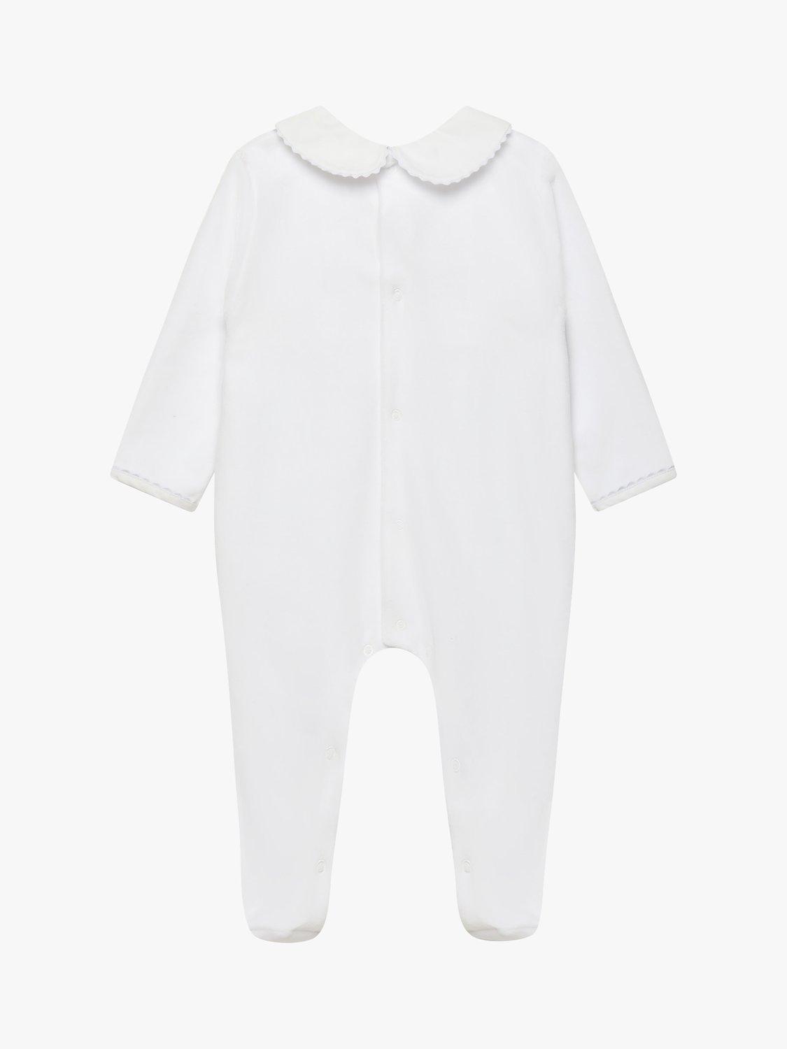 Product image 2 of 3, which shows Trotters Baby Dasher Reindeer Cotton Blend Bodysuit, White & Gold, Newborn