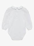 Trotters Baby Scallop Collar Bodysuit, White/Blue