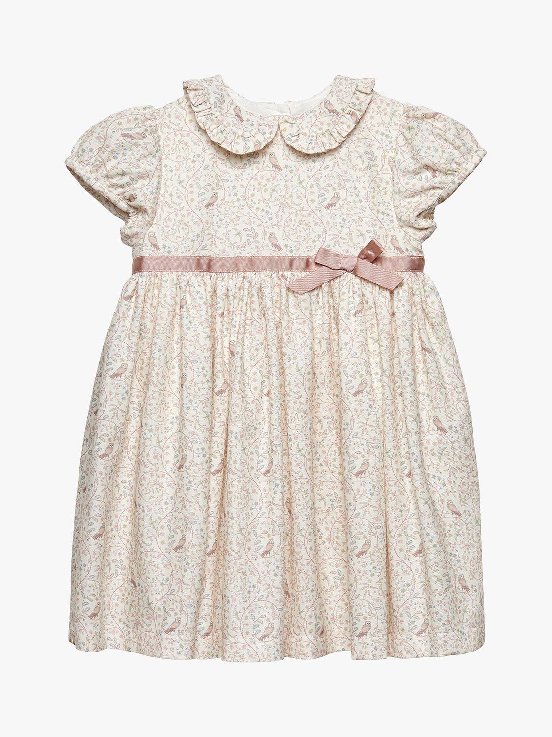 Product image 1 of 4, which shows Trotters Baby Olivia Owl Dress, Winter White, 3-6 months