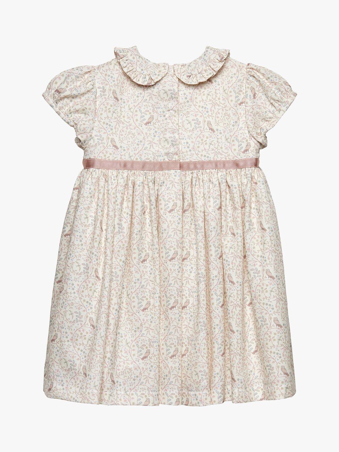 Product image 2 of 4, which shows Trotters Baby Olivia Owl Dress, Winter White, 3-6 months