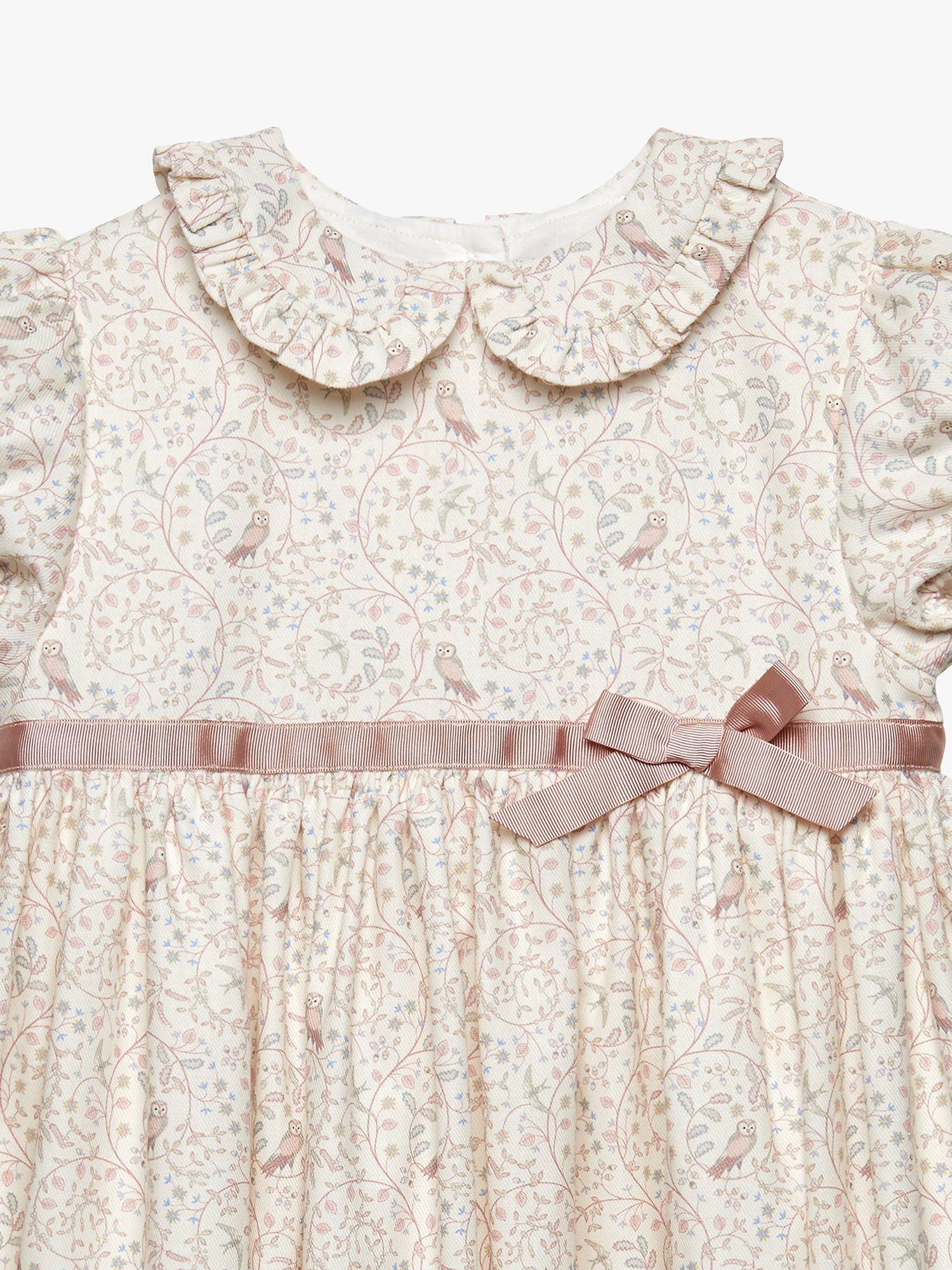Product image 3 of 4, which shows Trotters Baby Olivia Owl Dress, Winter White, 3-6 months