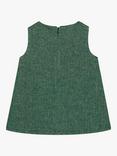 Trotters Baby Georgina Bow Dress, Green Herringbone