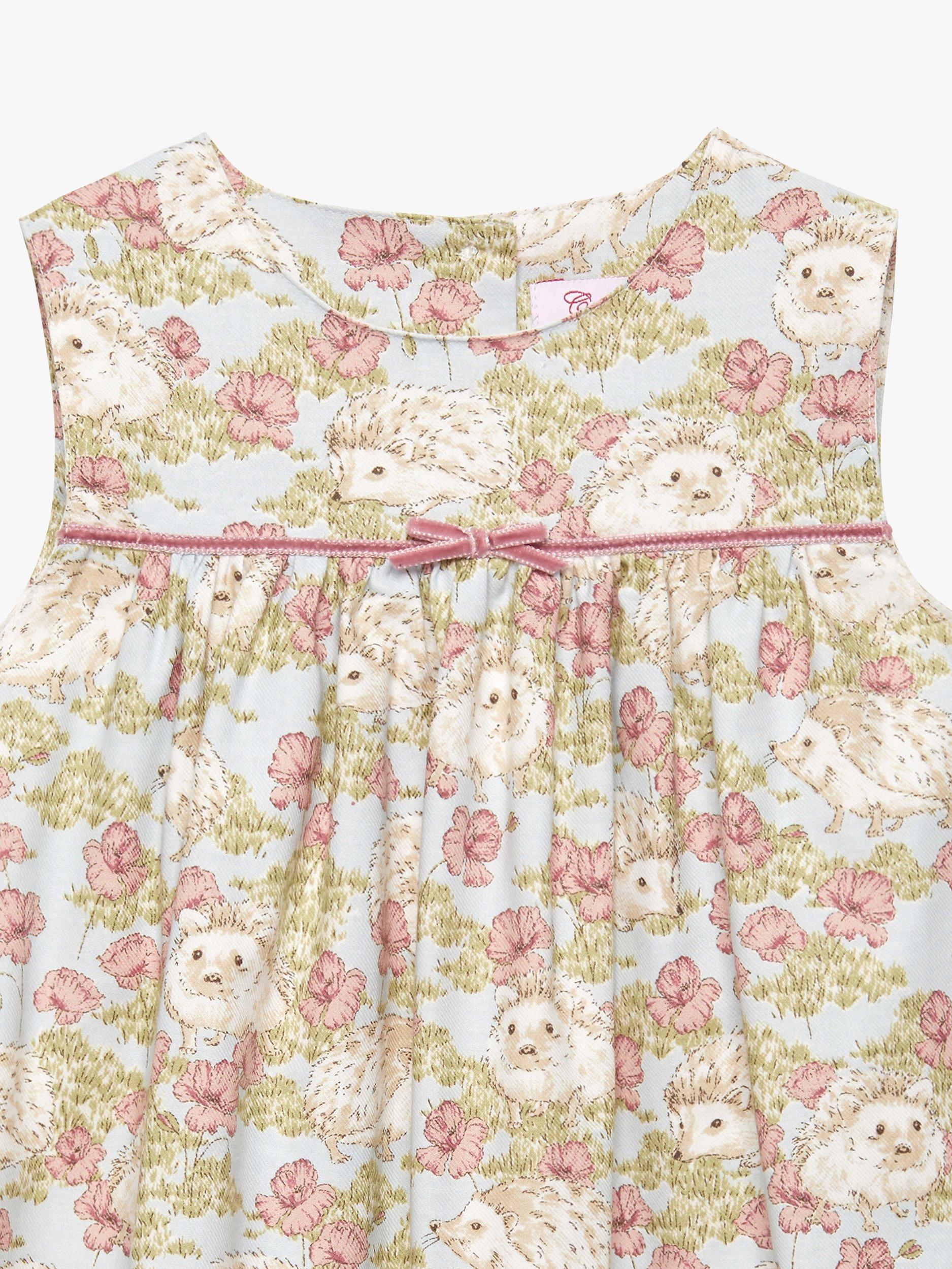Product image 3 of 5, which shows Trotters Baby Hollie Hedgehog Pinafore Dress, Multi, 3-6 months