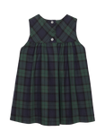 Trotters Baby Scottie Tartan Cotton Pinafore Dress, Navy/Multi