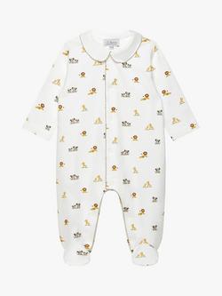 Trotters Baby Augustus & Friends Organic Cotton Blend Bodysuit, White/Multi, White/Multi