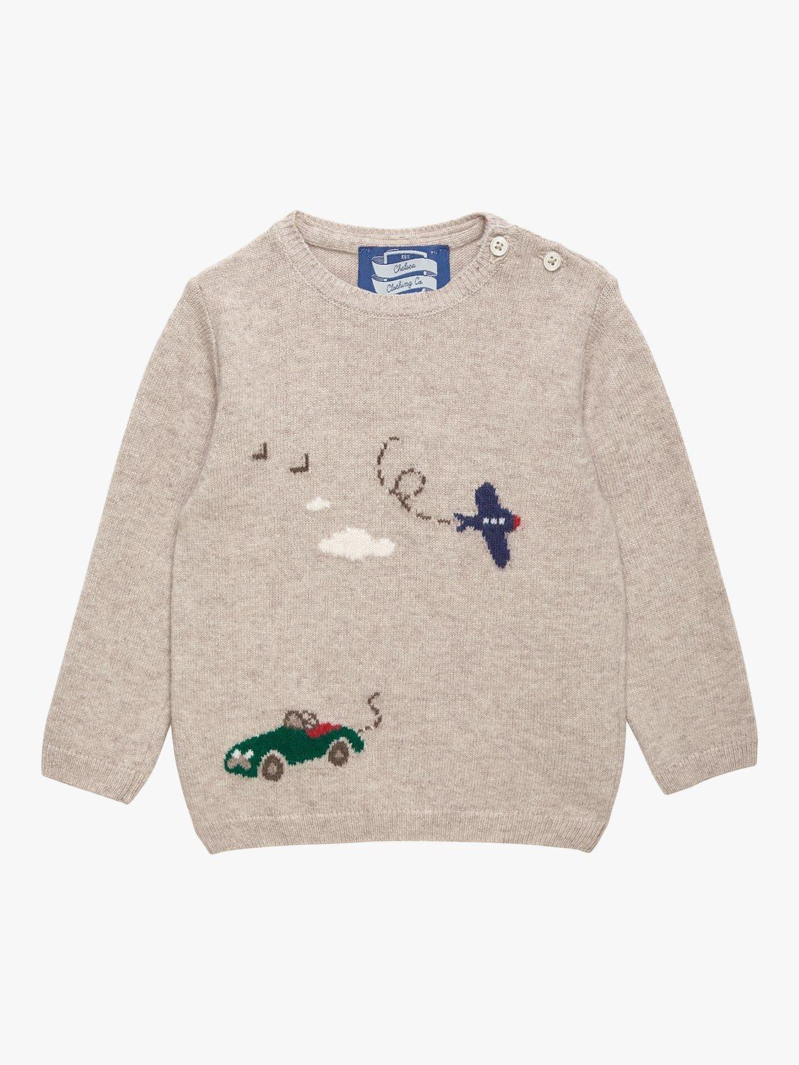 Product image 1 of 4, which shows Trotters Baby Herbie Jumper, Oatmeal, 3-6 months