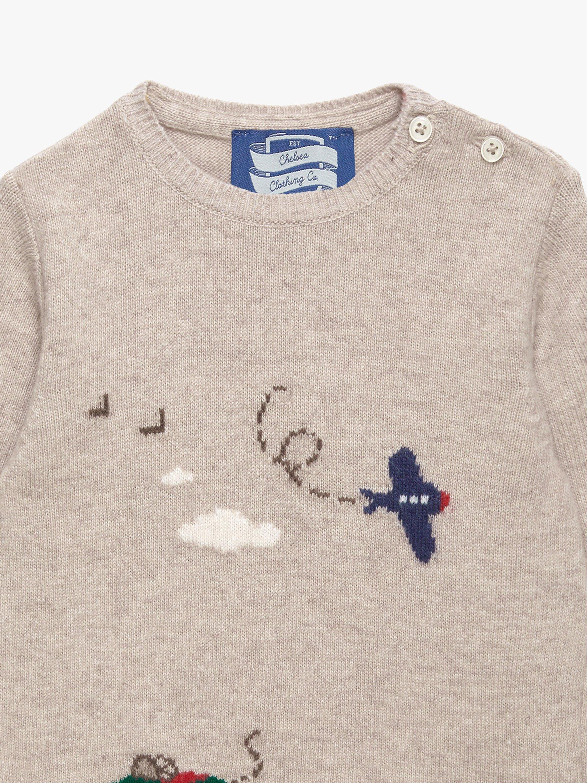 Product image 3 of 4, which shows Trotters Baby Herbie Jumper, Oatmeal, 3-6 months