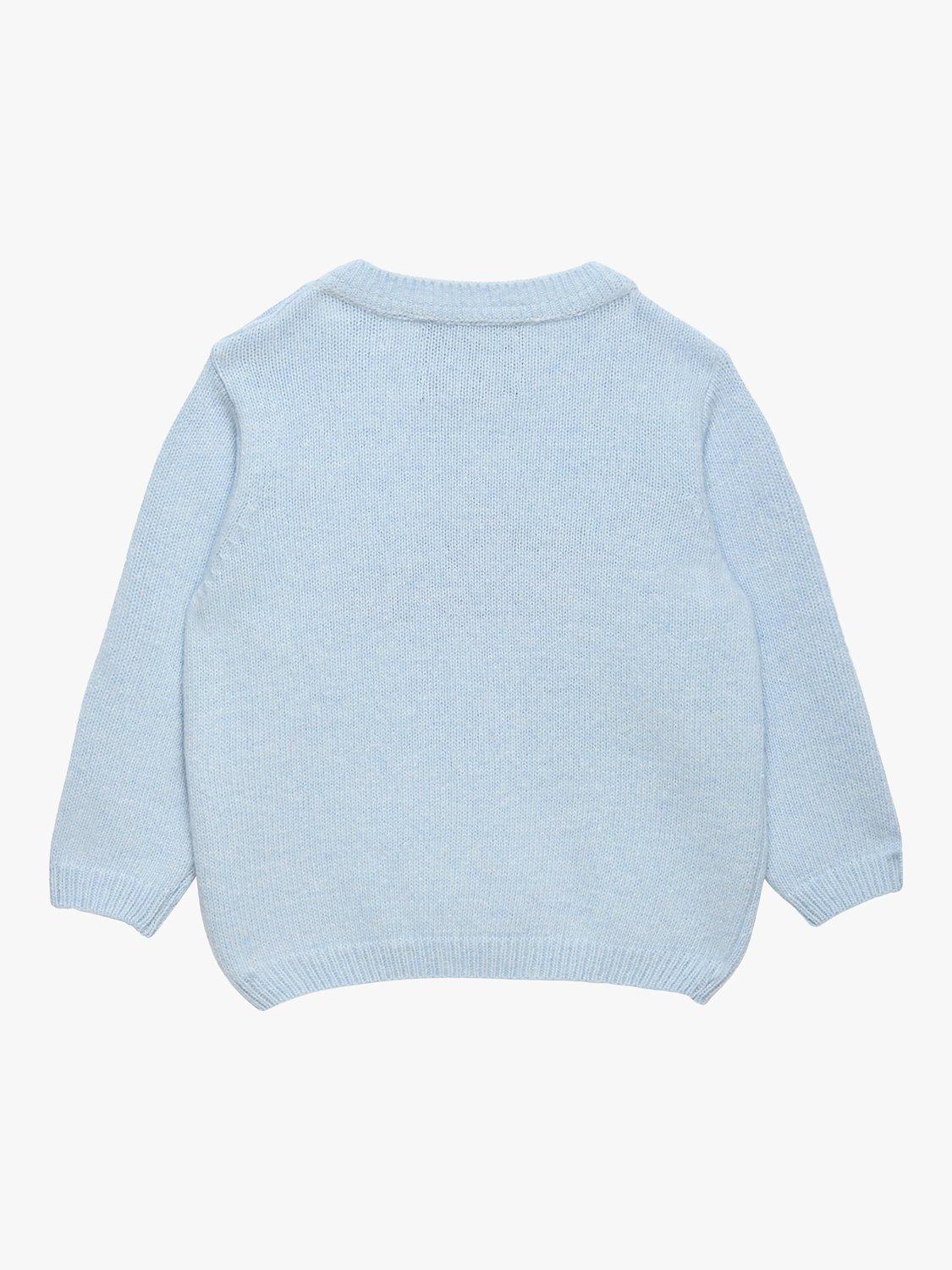 Product image 2 of 4, which shows Trotters Baby Thomas Train Jumper, Icy Blue, 3-6 months