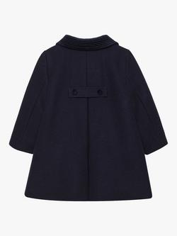Trotters Classic Woolen Coat, Navy - view 2, Navy