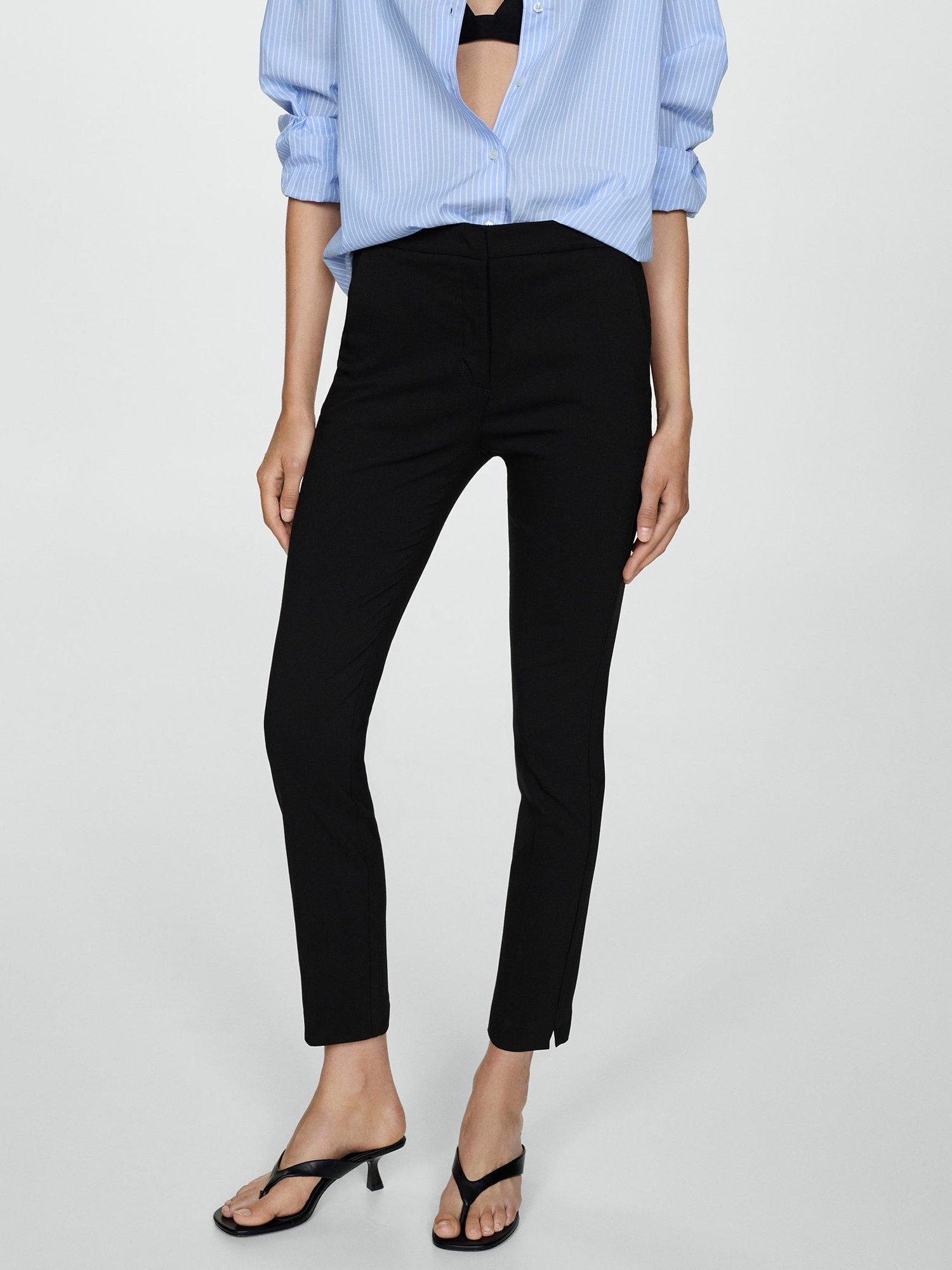 Product image 1 of 7, which shows Mango Cola Skinny Fit Tailored Trousers, Black, 10