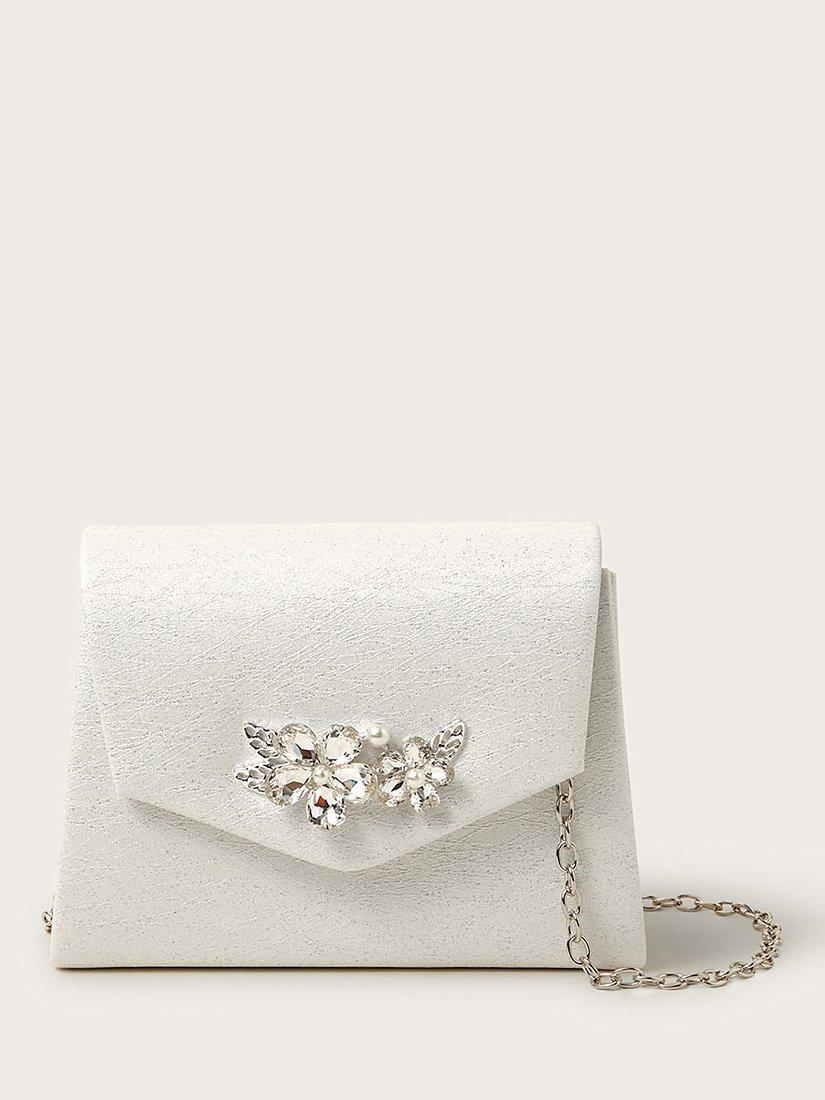 Monsoon Kids' Flower Jewel Bridesmaid Bag, Ivory