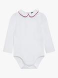 Trotters Thomas Brown Baby Milo Bodysuit, White/Red