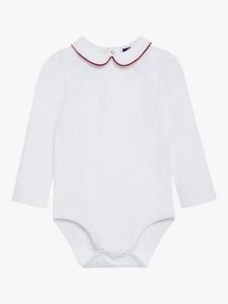 Trotters Thomas Brown Baby Milo Bodysuit, White/Red