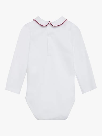 Trotters Thomas Brown Baby Milo Bodysuit - view 2, White/Red