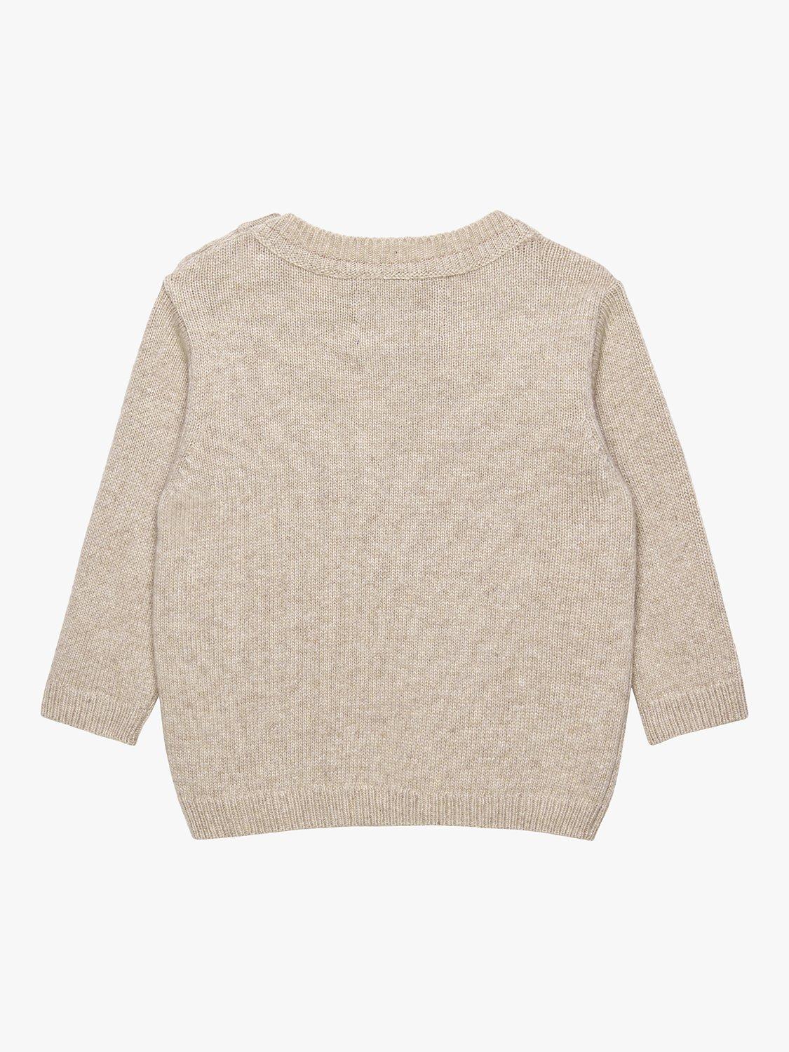 Product image 2 of 3, which shows Trotters Baby Fire Engine Jumper, Oatmeal, 3-6 months