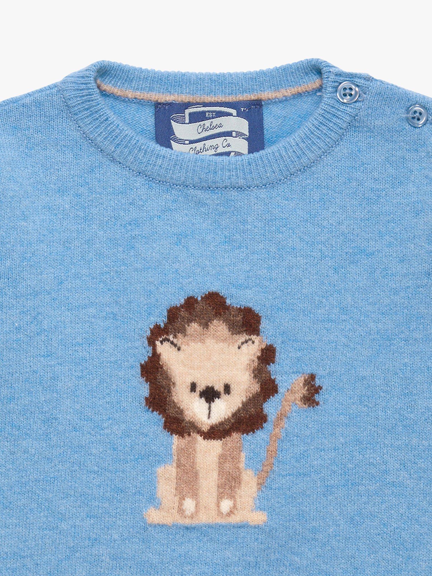 Product image 3 of 4, which shows Trotters Baby Augustus Wool Blend Jumper, Blue Marl, 3-6 months