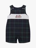 Trotters Baby Cotton Tartan Marching Band Romper, Navy/Multi