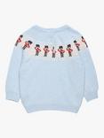 Trotters Baby Guardsman Fair Isle Knitted Jumper, Icy Blue