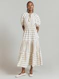 Ghost Abrielle Striped Tiered Maxi Dress