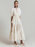 Ghost Abrielle Striped Tiered Maxi Dress