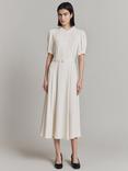 Ghost Francis Pintuck Detail Midi Dress, Cloud Dancer