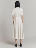 Ghost Francis Pintuck Detail Midi Dress, Cloud Dancer