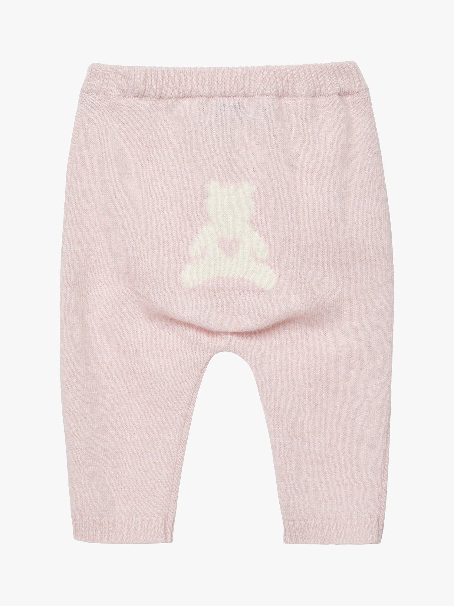 Product image 1 of 3, which shows Trotters Baby Teddy Wool Blend Leggings, Pale Pink, Newborn