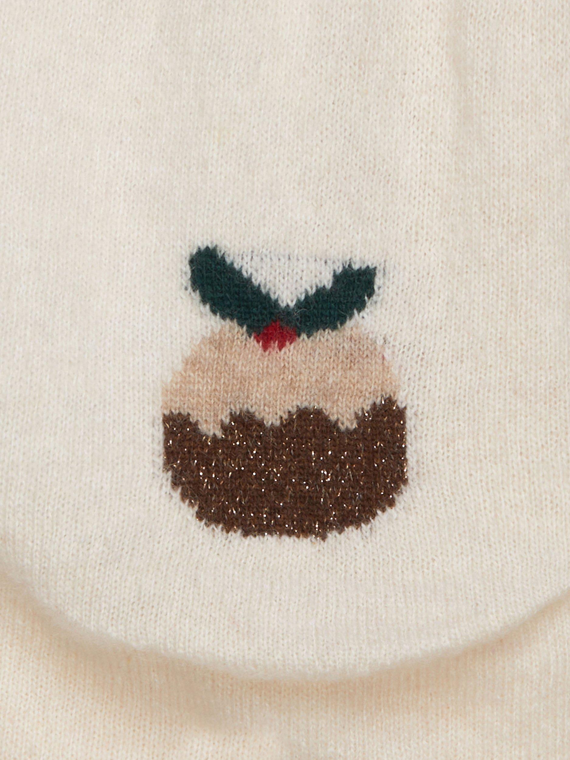 Product image 3 of 3, which shows Trotters Baby Wool Blend Christmas Pudding Leggings, Winter White, Newborn