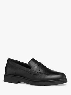 Geox Spherica EC1 Tumbled Leather Loafers - view 2, Black