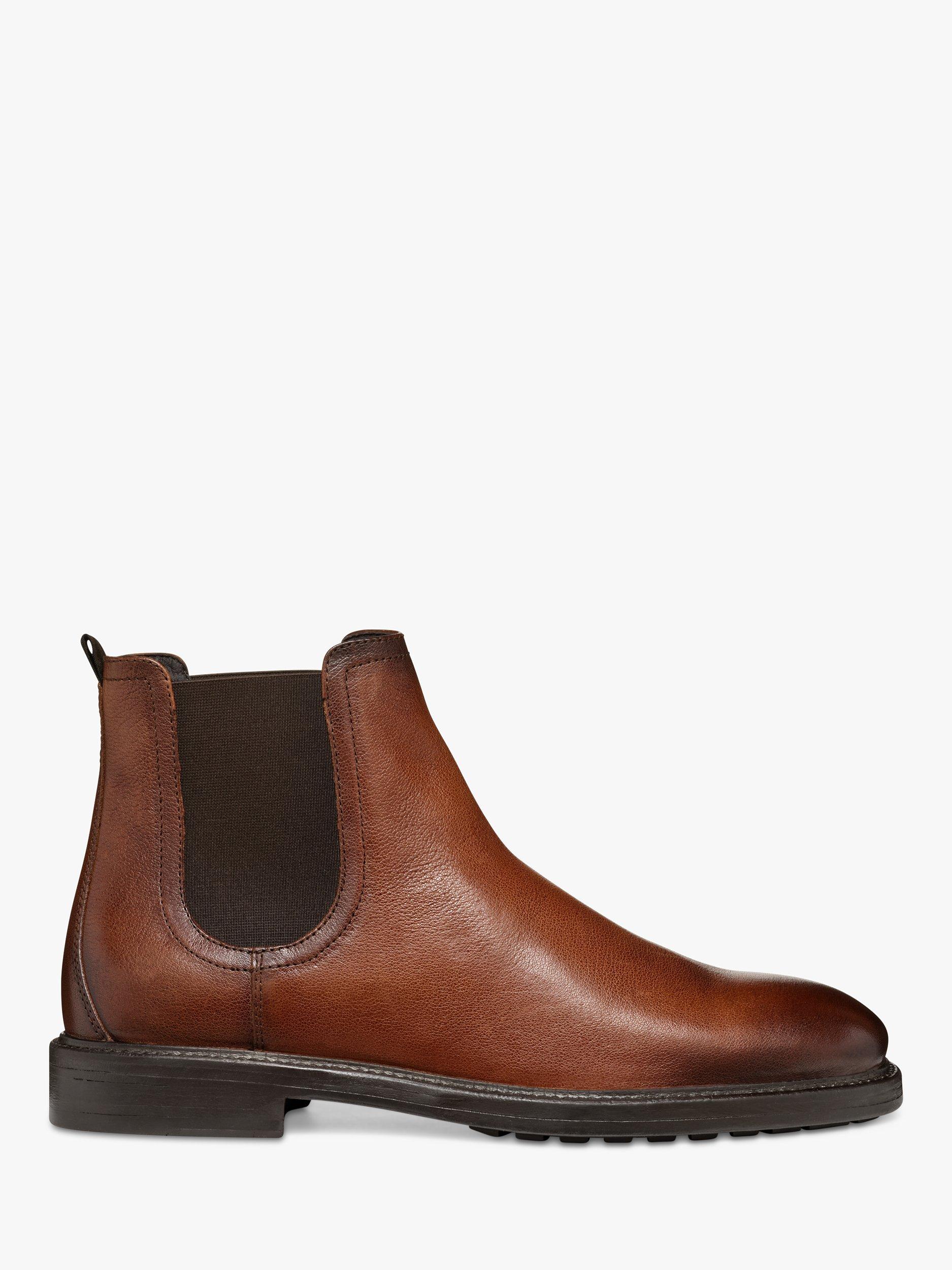 Geox Tiberio Leather Ankle Boots Cognac