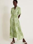 Monsoon Emilia Shirt Dress, Green/Multi