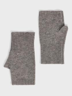 Gerard Darel Paoline Pure Cashmere Fingerless Gloves, Grey