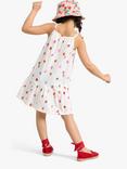 Lindex Kids' Strawberry Print Cotton Jersey Dress, Light Dusty White