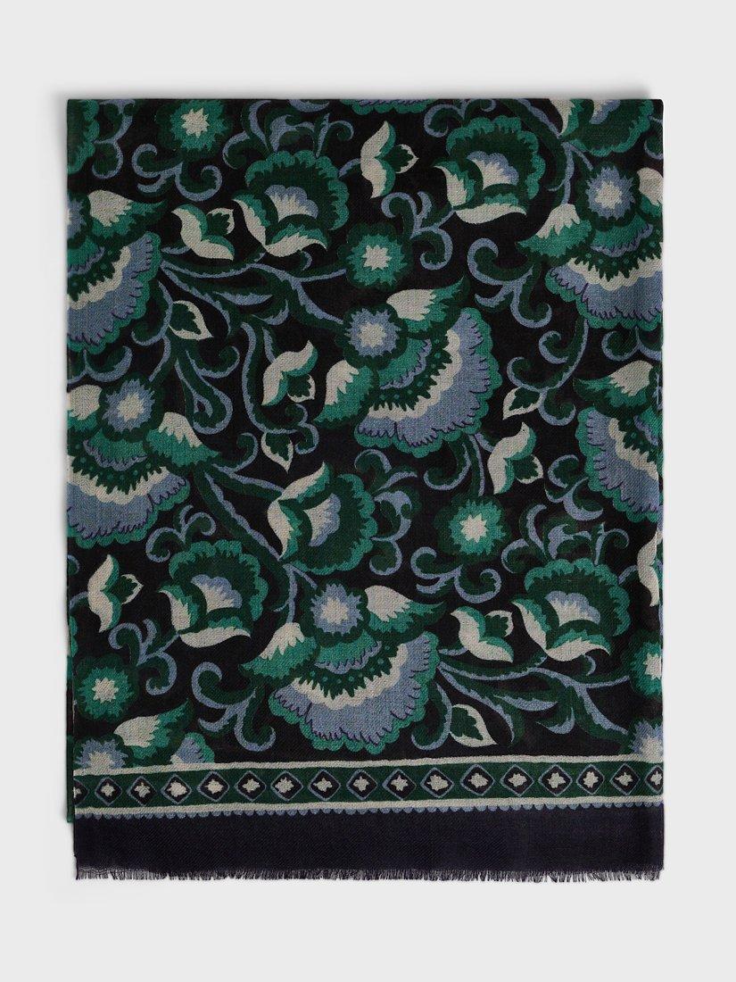 Gerard Darel Douha Floral Wool Scarf, Green/Multi