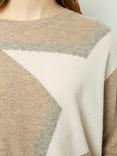 Gerard Darel Janela Star Cashmere Jumper, Beige/Multi