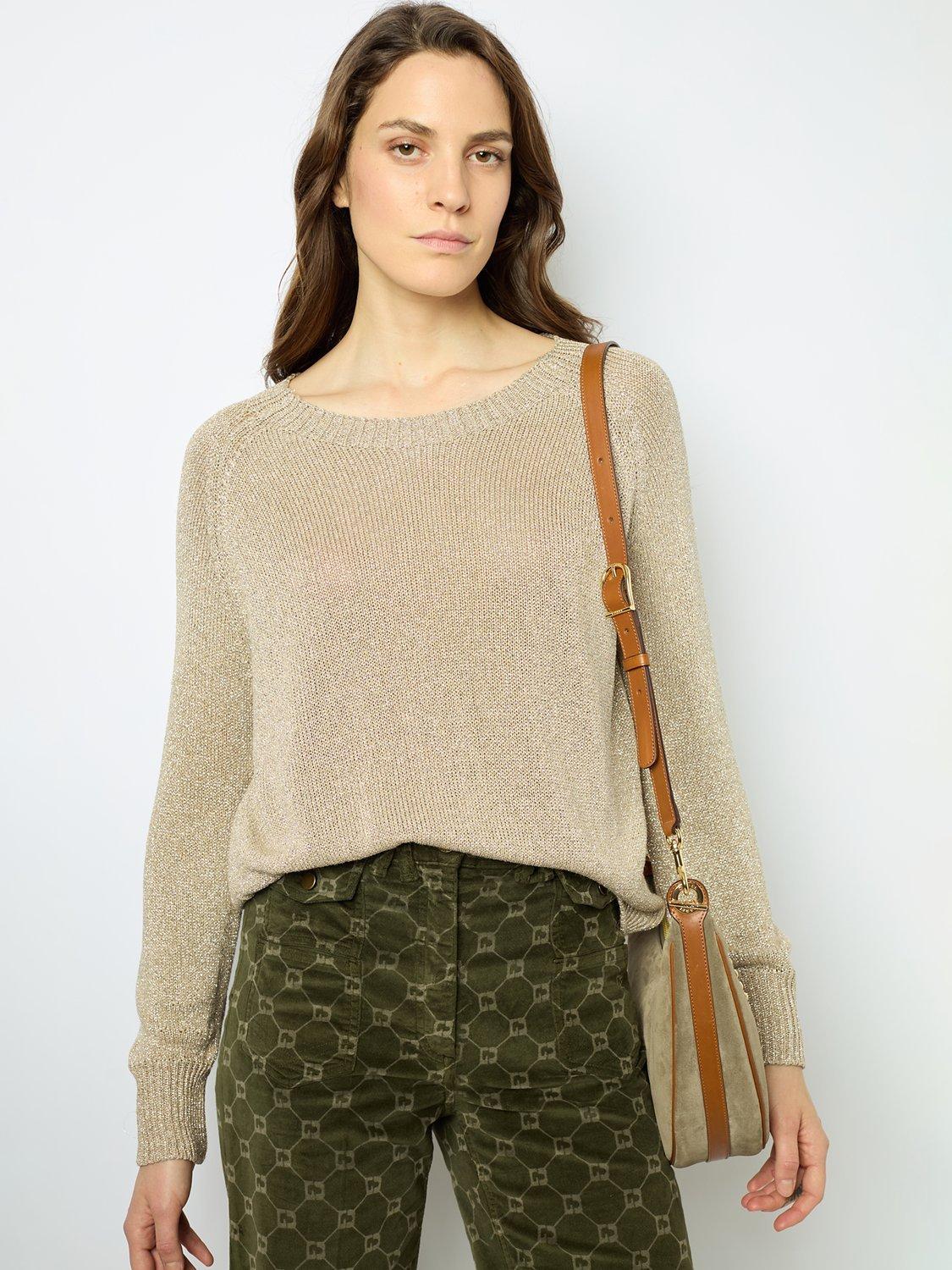 Gerard Darel Jaylin Metallic Thread Jumper, Beige