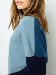 Gerard Darel Jalya Colour Block Cashmere Jumper, Blue/Ink