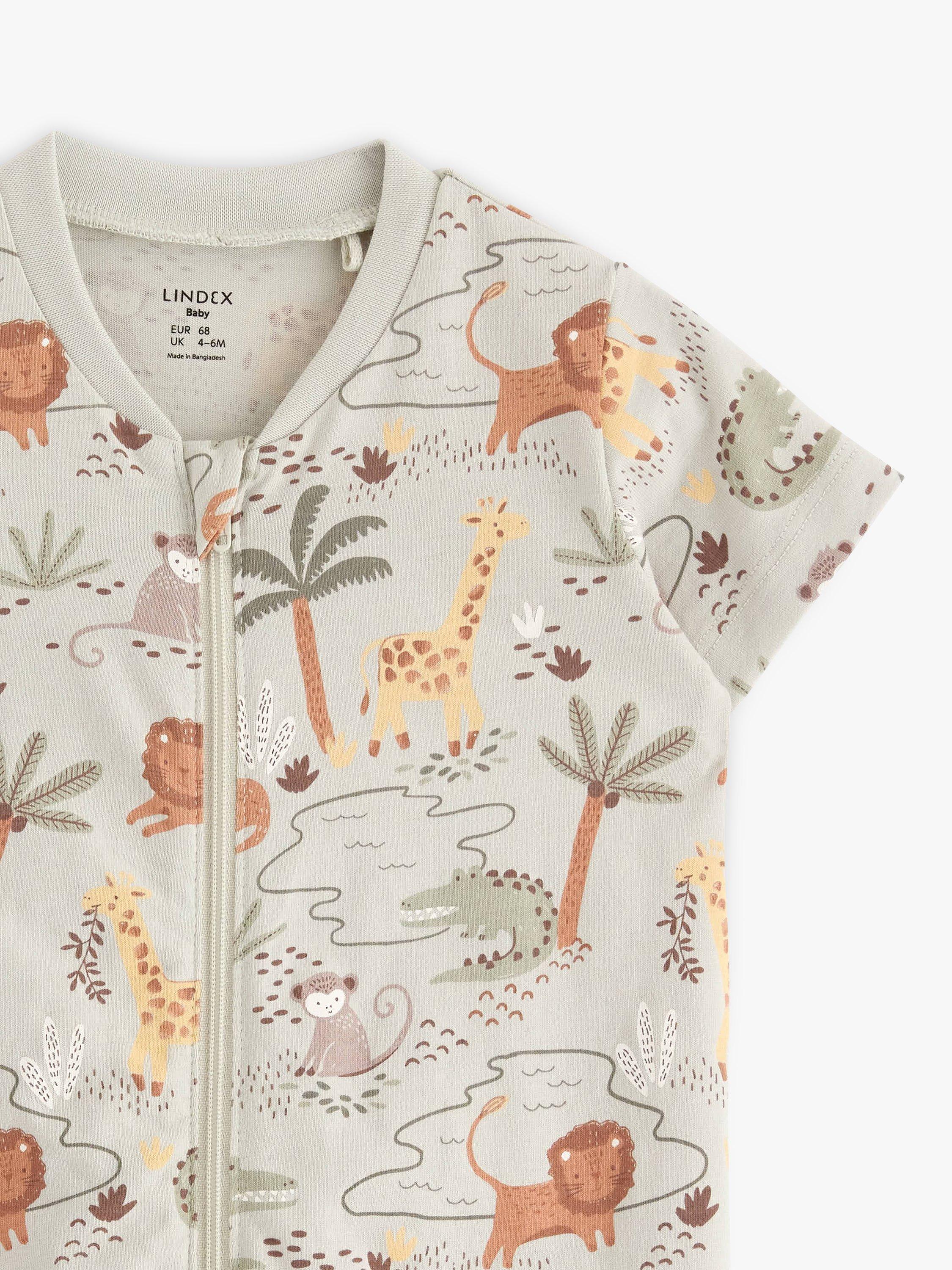 Product image 3 of 3, which shows Lindex Baby Organic Cotton Jungle Bodysuit, Light Green, 2-4 months