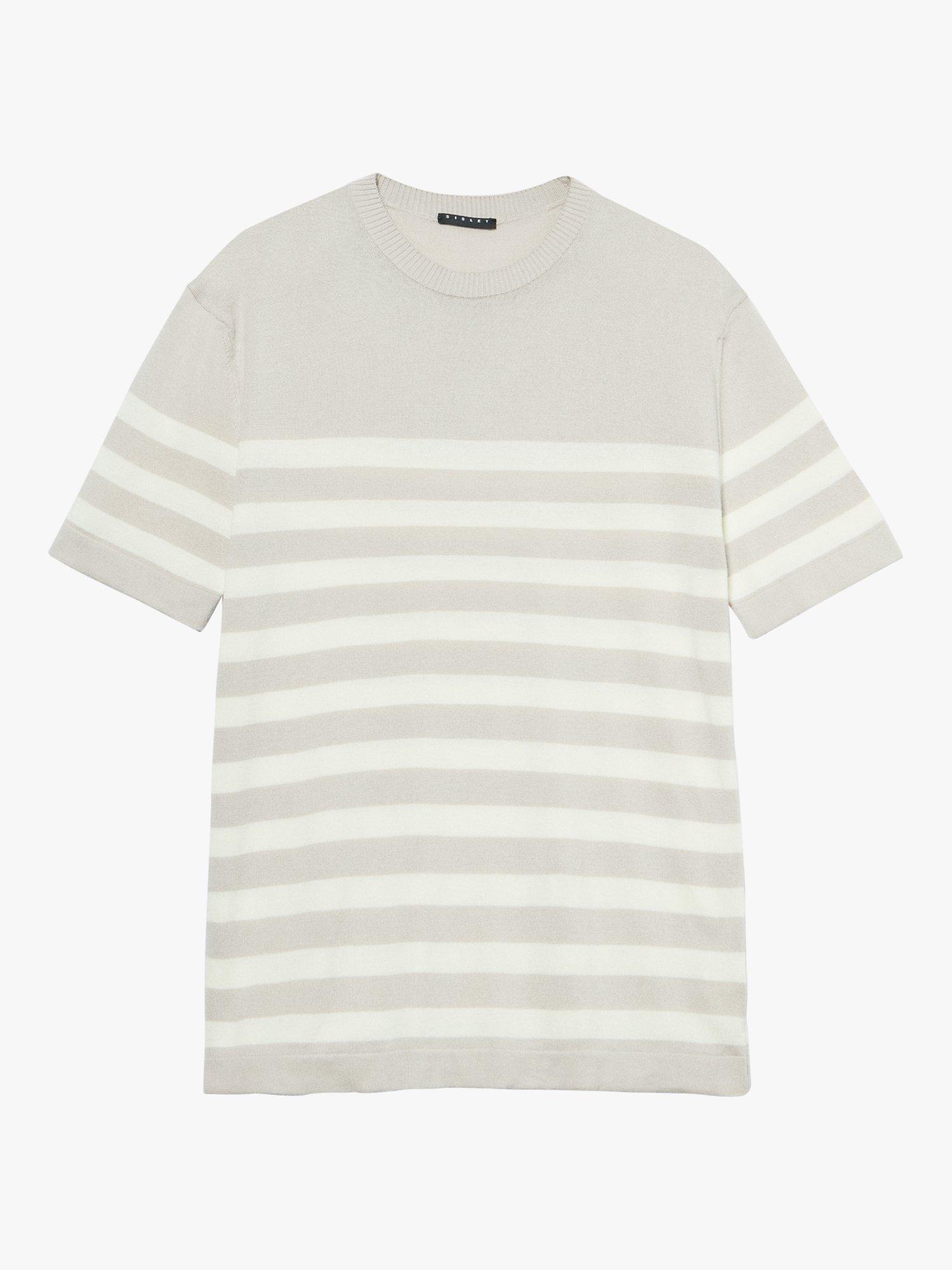 Product image 5 of 5, which shows SISLEY Striped T-Shirt, Beige/Cream, XXL