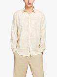 SISLEY Leaf Print Shirt, Beige