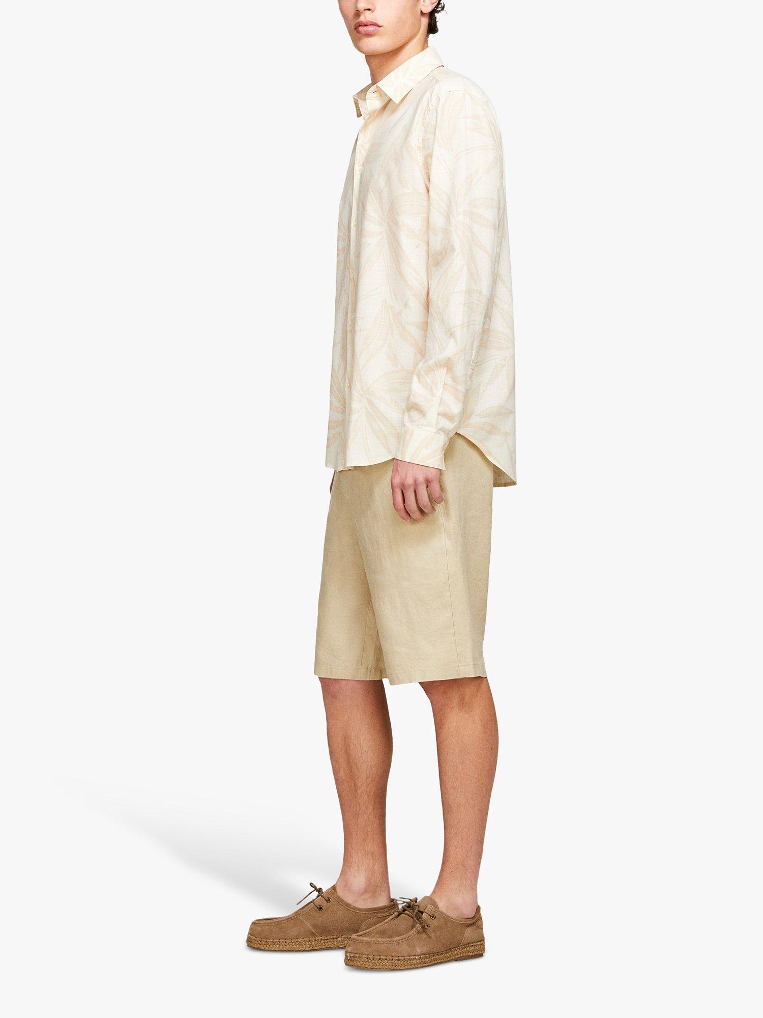 Product image 4 of 5, which shows SISLEY Leaf Print Shirt, Beige, S