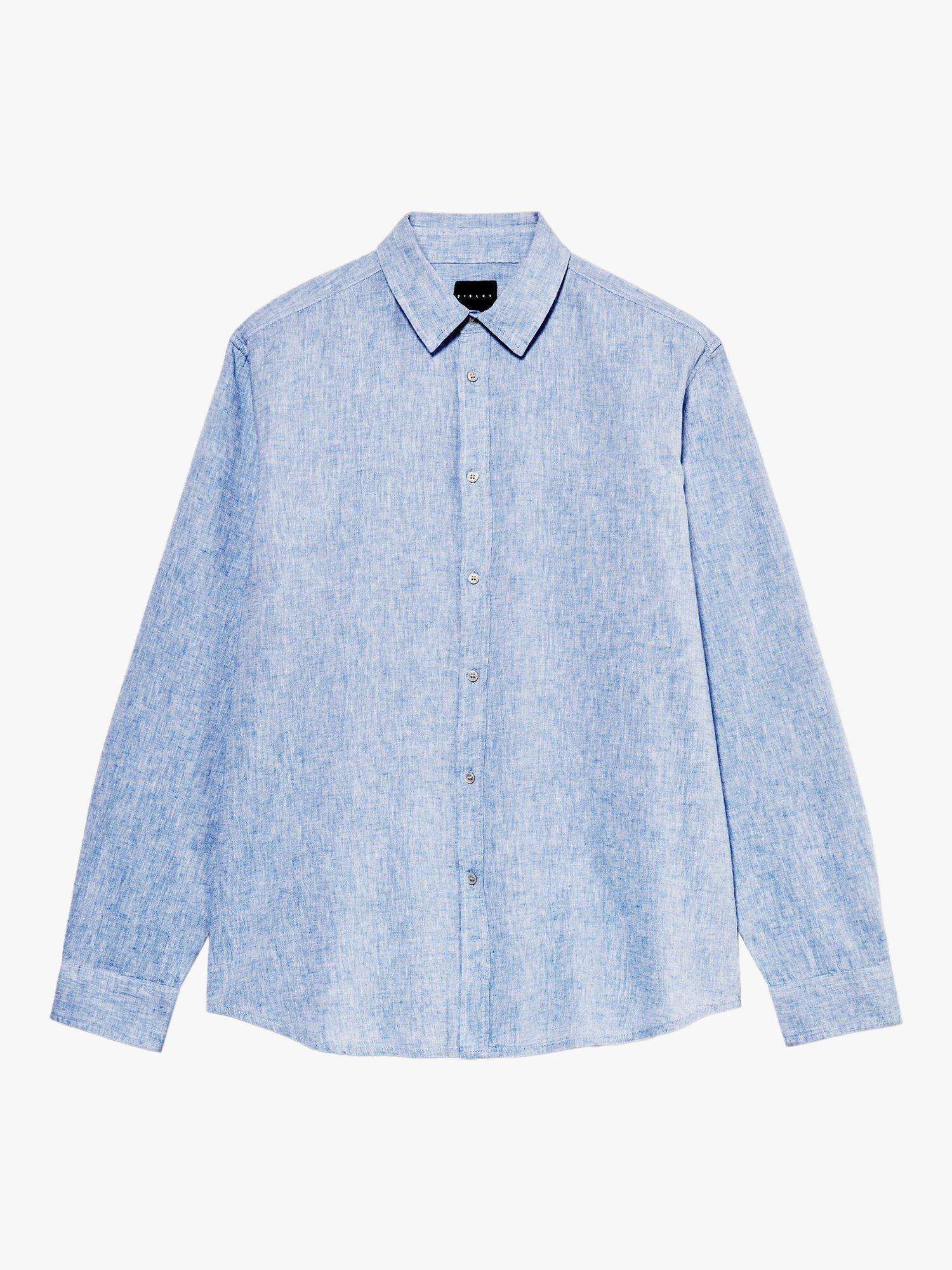 Product image 5 of 5, which shows SISLEY Regular Fit Linen Shirt, Blue, M