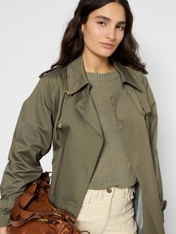 Gerard Darel Serge Trench Coat, Khaki Green, Khaki Green
