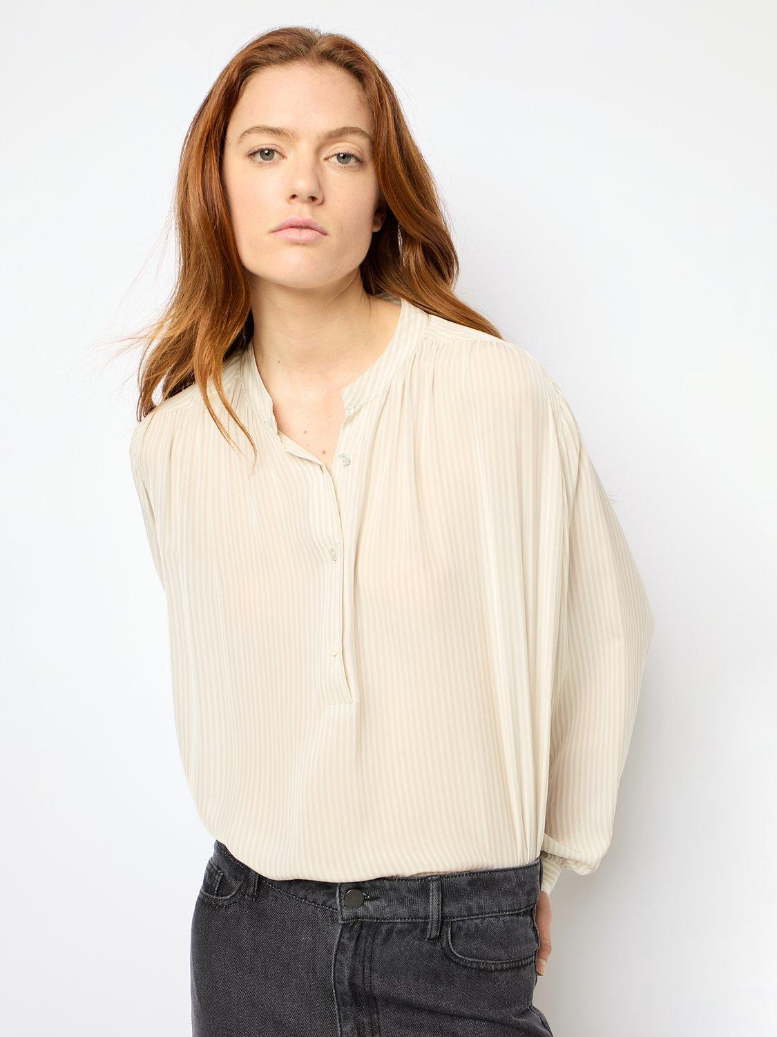Gerard Darel Ambre Textured Stripe Shirt, Ecru